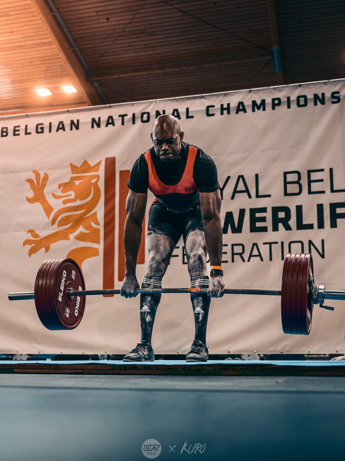 Eloi en plein soulevé de terre, Championnat de Belgique de powerlifting 2026