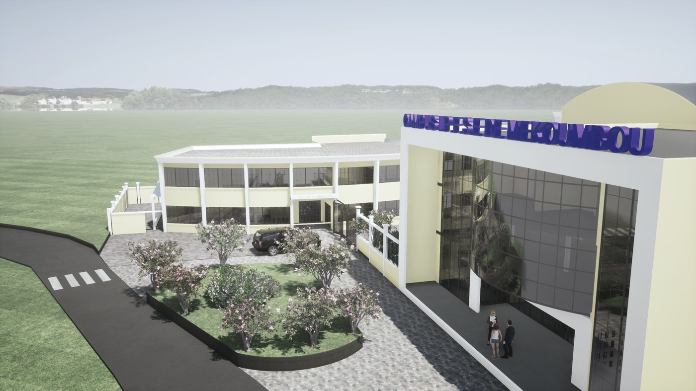 Centre commercial à l'entrée du campus IPFSE, rendu du dossier d'architecte